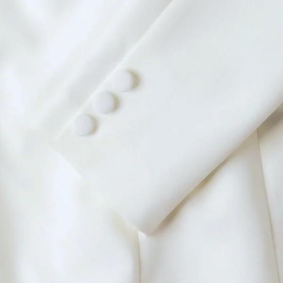 Aidan Mattox White Tuxedo Blazer Mini Dress Formal Bridal Career Size 8 - Picture 6 of 7